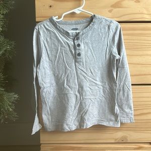 Kids Light Grey Old Navy Long-Sleeve 100% Cotton Shirt Size 5T